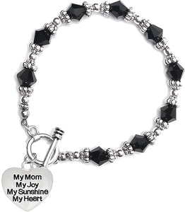 Message Jewelry, My Mom, My Joy, My Sunshine, My Heart, Bracelet, Hypoallergenic, Safe-Nickel, Lead, Free