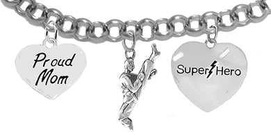 Martial Arts, Kickboxing Jewelry, Karate Jewelry, Super Hero, Proud Mom, 
