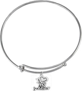 Army, I Love My Soldier, Adjustable Wire Bracelet Hypoallergenic, Safe-Nickel, Lead, Cadmium Free