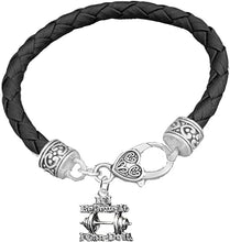 Weightlifters Barbell Lunge Pose, If I Believe It I Can Do It Heart, On A Black Woven Leather Bracelet, Hypoallergenic - Nickel, Lead, And Poisonous Cadmium Free