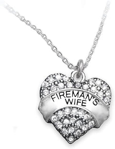 Fireman's Wife Genuine Crystal Heart Necklace, Safe-Nickel, Lead & Cadmium Free!