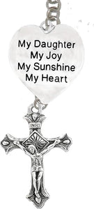 My Daughter, My Joy, My Sunshine, My Heart, and A Crucifix, Through A Circle, Father, Son, Holy Ghost, Adjustable Necklace, Nickel Lead, Cadmium Free