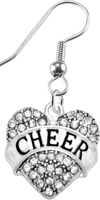Cheer Crystal Heart Earrings, Safe-Hypoallergenic, Nickel, Lead & Cadmium Free!