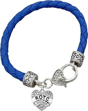 ROTC, Genuine Air Force Blue Leather Bracelet, Hypoallergenic Safe-Nickel, Lead And Cadmium Free