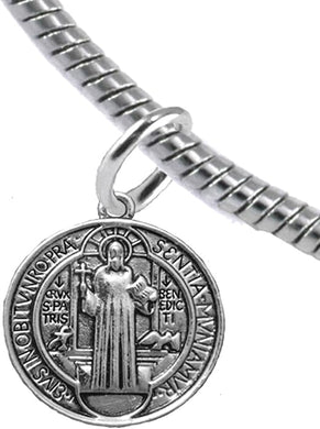 Saint Benedict Protective Charm, and Prayer, Protect Me from Harm, from Evil, from The Devil Adjustable. Bracelet Nickle, Lead Cadmium Free