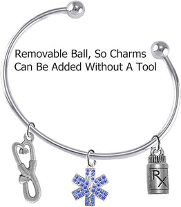 EMT, Paramedic, Add-A-Charm Bracelet, Hypoallergenic, Safe-Nickel, Lead, Free