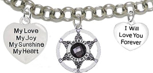 Deputy Sheriff, Sheriff, My Love, My Joy, My Sunshine, I Will Love You Forever, Hypoallergenic Adjustable Nickle, Lead Free