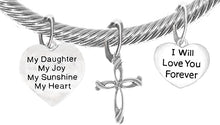 My Daughter, My Joy, My Sunshine, My Heart, and I Will Love You Forever, and A Contemporary Cross, Adjustable Bracelet Nickle, Lead, Cadmium Free