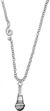 Singer, Microphone, Treble Clef Jewelry, Rolo Chain Adjustable Necklace, Hypoallergenic, Safe-Nickel, Lead, and Cadmium Free