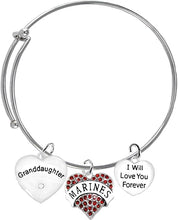 Marine Granddaughter, I Will Love You Forever, Hypoallergenic, Safe-Nickel Free, No Poisonous Lead Or Cadmium
