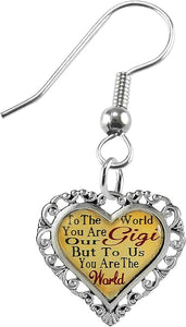 Gigi Heart Charm Fishhook Earring Hypoallergenic, Safe-Nickel, Lead & Cadmium Free!