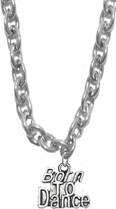 Born to Dance,5678 Dance,Dancer,Dance,Ballet,Jazz, Entertainer, Stage Perfomer On A Sterling Silver Solid .925 Sterling, Not Plated Or Coated.Cable Chain Necklace, Charm-Nickel, Lead, Cadmium Free