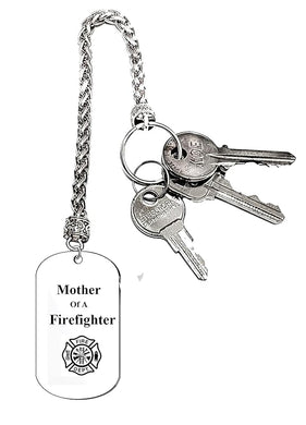 Mother Of A Firefighter's Key Chain, Beautiful Antique Wheat Chain, 8 Inches Long. Will Not Get Lost In Your Purse. What A Wonderful Gift For Yourself,Or Someone Special