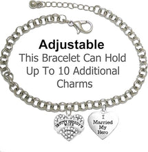 Deputy Sheriff's Wife, I Married My Hero, On A Adjustable Rolo Chain Bracelet, Hypoallergenic Safe-Nickel, Lead And Cadmium Free