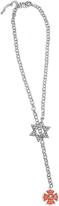 Jewish Firefighter's Mom, Through A Crystal Star of David, Necklace Hypoallergenic, Safe-Nickel, Lead, and Cadmium Free