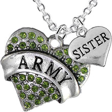 Army Sister Heart Necklace, Adjustable, Hypoallergenic, Will NOT Irritate Anyone with Sensitive Skin. Safe- Nickel, Lead and Cadmium Free