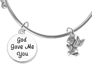 God Gave Me You, Praying Angel Of God, Hypoallergenic Adjustable Miracle Wire Bracelet, Safe-Nickel, Lead And Cadmium Free