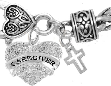 Caregiver, Nurse, RN, LPN, High Polished Cross, Bracelet, Hypoallergenic, Safe-Nickel, Lead, Free