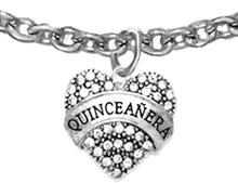The Perfect Gift, Quinceanera Genuine Crystal Heart, Adjustable, Hypoallergenic Adjustable Anklet, Safe-Nickel, Lead & Cadmium Free!