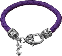 Cheer Crystal Jumping Cheerleader,Genuine Purple Leather,Antique Silvertone Cheerleader Bracelet,Hypoallergenic,Contains No Nickel,Lead,Or Poisonous Cadmium-It Is What You Do Not See That Matters™