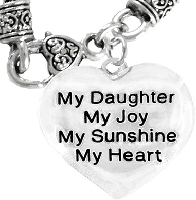 Message Jewelry, Message Jewelry, My Daughter, My Joy, My Sunshine, My Heart, Necklace, Hypoallergenic, Safe-Nickel, Lead, Free