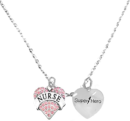Nurse, Super Hero Sterling Silver, Solid .925 Sterling, Not Plated Or Coated, 18 Inch Necklace, Charm, Nickel, Lead, Cadmium Free. Fast