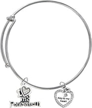 Policeman's, I Love My Policeman, Key To My Heart., Adjustable Miracle Wire Bracelet, Hypoallergenic, Safe-Nickel, Lead, Free