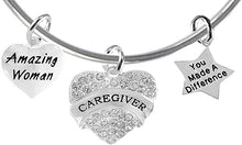 Caregiver, Nurse, RN, LPN, You Made A Difference, Amazing Women Miracle Wire Bracelet, Hypoallergenic, Safe-Nickel, Lead, Free