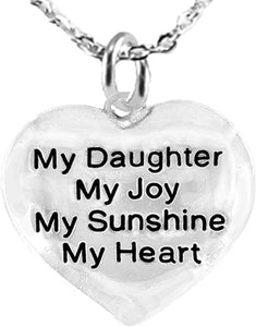 "My Daughter,My Joy,My Sunshine,My Heart" STERLING SILVER Solid .925 Sterling, Not Plated Or Coated, Chain,Hyperallergenic, Safe-Nickel, Lead, And Cadmium Free