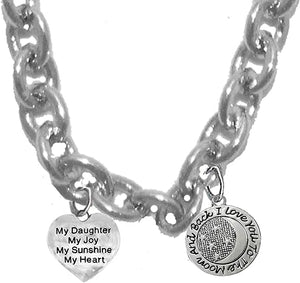 My Daughter ,My Joy, My Sunshine, My Heart, I Will Love You To The Moon And Back,STERLING SILVER Solid .925 Sterling,Not Plated Or Coated.18 Inch Chain,Hyperallergenic Safe-Nickel,Lead, Cadmium Free