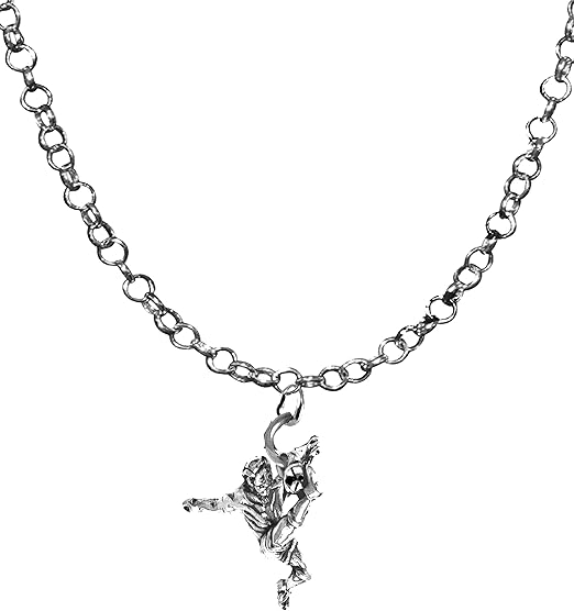 Soccer player With A Fierce Kick Of The Ball, Adjustable 14-21 Inch Rolo Necklace, Nickel, Lead, And Cadmium Free-Hypoallergenic