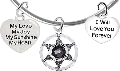 Sheriff's, My Love, My Joy, My Sunshine, I Will Love You Forever, Hypoallergenic Adjustable, Nickle, Lead Free