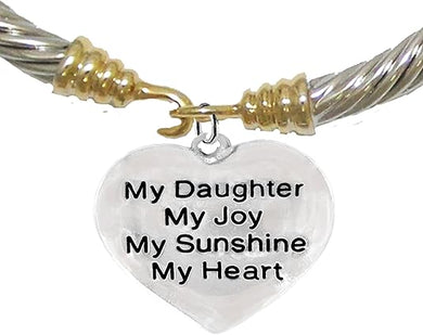 Message Bracelet, My Daughter, My Joy, My Sunshine, My Heart, Breathtaking Bracelet, Hypoallergenic, Safe-Nickel, Lead, Cadmium Free