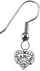 Born To Dance,5678 Dance,Dancer, Dance,Ballet,Jazz, Entertainer, Stage Perfomer On A STERLING SILVER Solid .925 Sterling, Not Plated Or Coated.Fishhook Earring, Charm-Nickel, Lead, Cadmium Free