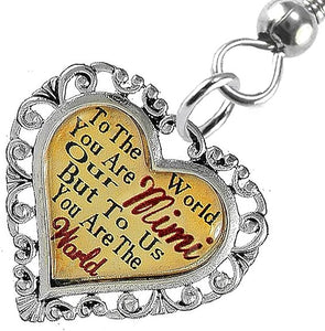 Mimi Heart Charm Fishhook Earring Hypoallergenic, Safe-Nickel, Lead & Cadmium Free!