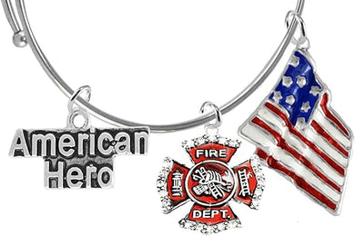 Firefighter's American Hero Adjustable Bracelet, Safe-Nickel, Lead & Cadmium Free!