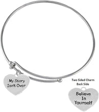 My Story Isn't Over, Believe In Yourself, On A Adjustable Miracle Wire Bracelet, Hypoallergenic Safe-Nickel, Lead And Cadmium Free