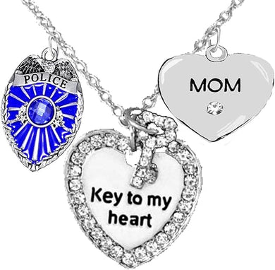 Policeman's Mom Necklace, Hypoallergenic, Safe-Nickel, Lead, Cadmium Free
