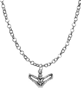 Cheerleader Jump Necklace, Adjustable 14-21 Inch Rolo Chain Necklace, Nickel, Lead, and Cadmium Free-Hypoallergenic