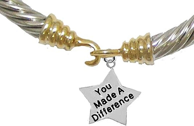 Caregiver, Nurse, RN, LPN, You Made A Difference Charm Bracelet, Hypoallergenic, Safe-Nickel, Lead, Cadmium, Free