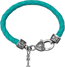 Zeta Tau Alpha,Vintage Antique Genuine Leather Turquoise Bracelet, Hypoallergenic, Safe-No Nickel, No Lead, And No Poisonous Cadmium, Authorized Sorority Jewelry Manufacturer