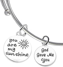 You Are My Sunshine, God Gave Me You, Hypoallergenic Adjustable Miracle Wire Bracelet, Safe-Nickel, Lead And Cadmium Free