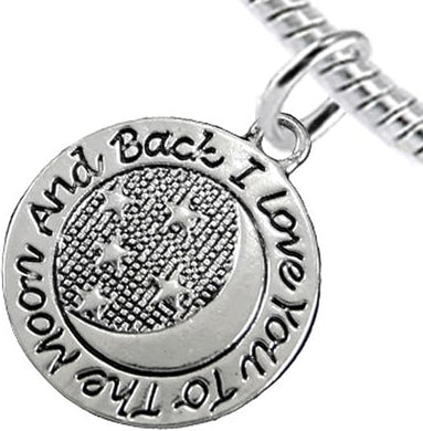 I Love You To The Moon And Back, Charm Bracelet Hypoallergenic-Safe, Nickel, Lead & Cadmium Free