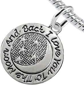 I Love You To The Moon And Back, Charm Bracelet Hypoallergenic-Safe, Nickel, Lead & Cadmium Free