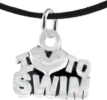 I Love Swimming, Adjustable Necklace, Hypoallergenic, Safe-Nickel Free, No Poisonous Lead Or Cadmium