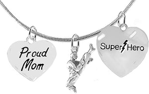 Martial Arts, Kickboxing Jewelry, Karate Jewelry, Super Hero, Proud Mom, " Martial Arts Jewelry" Adjustable Necklace Hypoallergenic, Safe-Nickel, Lead Free