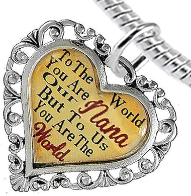 Nana Heart Charm Bracelet Hypoallergenic, Safe, Nickel, Lead & Cadmium Free!