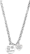 You are My Sunshine, My Daughter, My Joy, My Sunshine, Sterling Silver Solid .925 Sterling, Not Plated Or Coated.Cable Chain Necklace, Charm-Nickel, Lead, Cadmium Free
