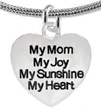 Message Jewelry, My Mom, My Joy, My Sunshine, My Heart, Adjustable Necklace, Hypoallergenic, Safe-Nickel, Lead, Free