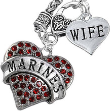 Marine Wife Heart Necklace, Hypoallergenic, Will NOT Irritate Anyone with Sensitive Skin. Safe- Nickel, Lead and Cadmium Free